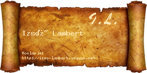 Izsó Lambert névjegykártya